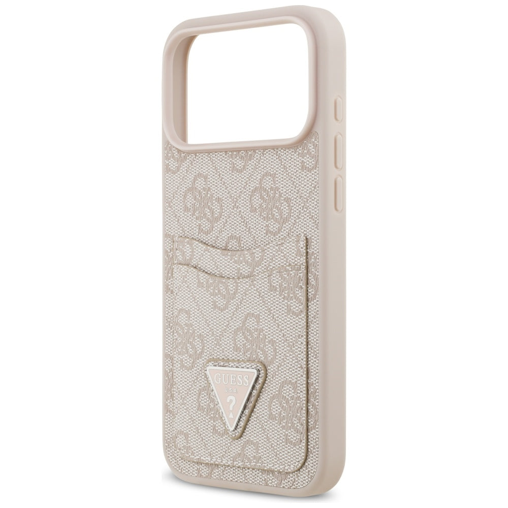 Étui pour Apple iPhone 17 Pro Max, Guess, 4G Double Card Triangle, Rose.