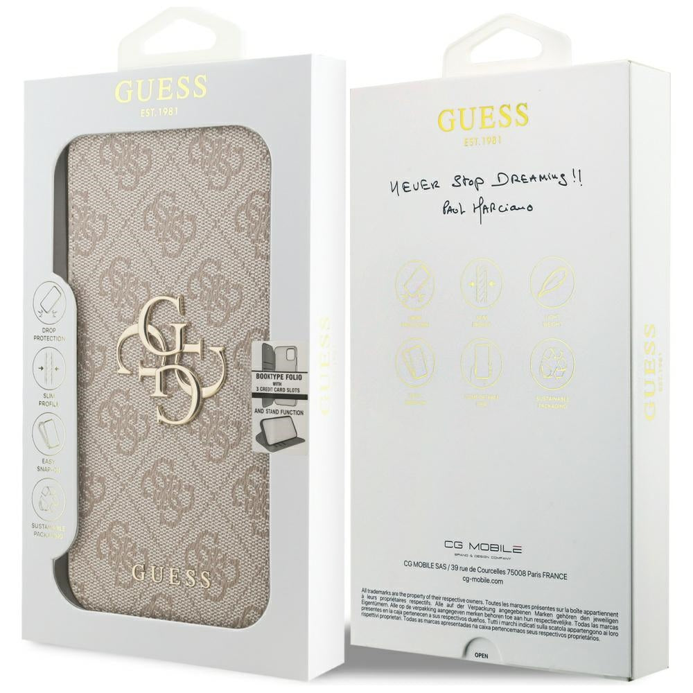 Étui pour Apple iPhone 17 Pro Max, Guess, Logo Métal 4G, Rose