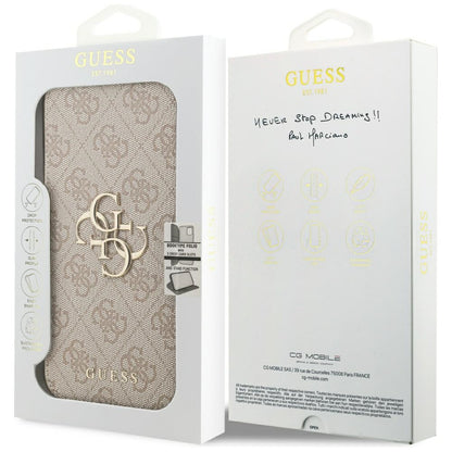 Étui pour Apple iPhone 17 Pro Max, Guess, Logo Métal 4G, Rose
