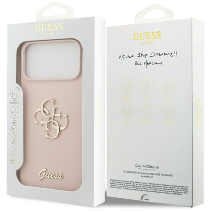 Custodia per Apple iPhone 17 Pro Max, Guess, Big 4G Script, Rosa Chiaro