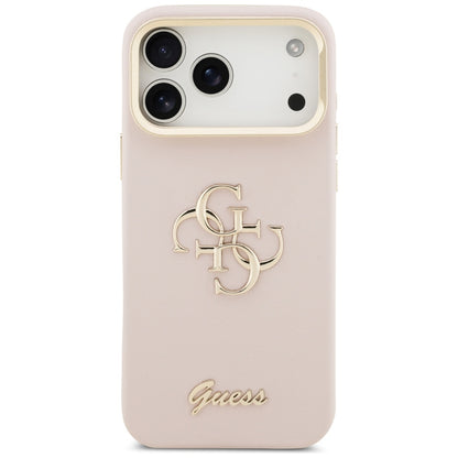 Étui pour Apple iPhone 17 Pro Max, Guess, Grained Big 4G Stand Camera, Rose