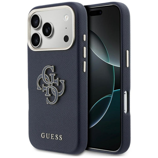 Custodia per Apple iPhone 17 Pro Max, Guess, Resin Logo, Blu