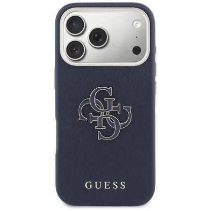 Étui pour Apple iPhone 17 Pro Max, Guess, Resin Logo, Bleu