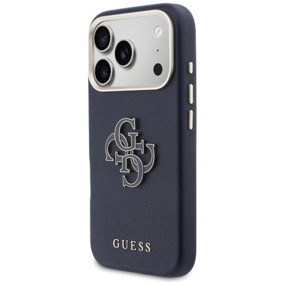 Étui pour Apple iPhone 17 Pro Max, Guess, Resin Logo, Bleu