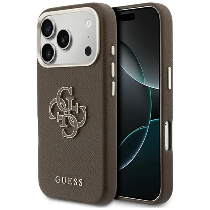 Hülle für Apple iPhone 17 Pro Max, Guess, Resin Logo, Braun