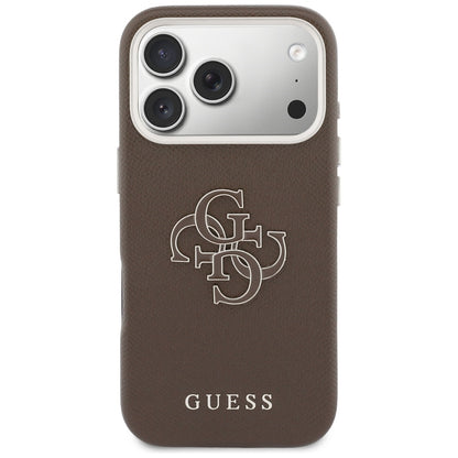 Hülle für Apple iPhone 17 Pro Max, Guess, Resin Logo, Braun