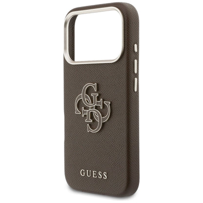 Hülle für Apple iPhone 17 Pro Max, Guess, Resin Logo, Braun