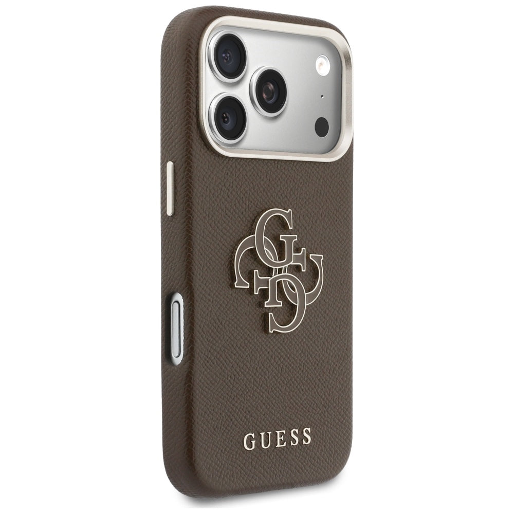 Hülle für Apple iPhone 17 Pro Max, Guess, Resin Logo, Braun