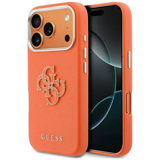 Custodia per Apple iPhone 17 Pro Max, GUESS, Resin Logo, Arancione