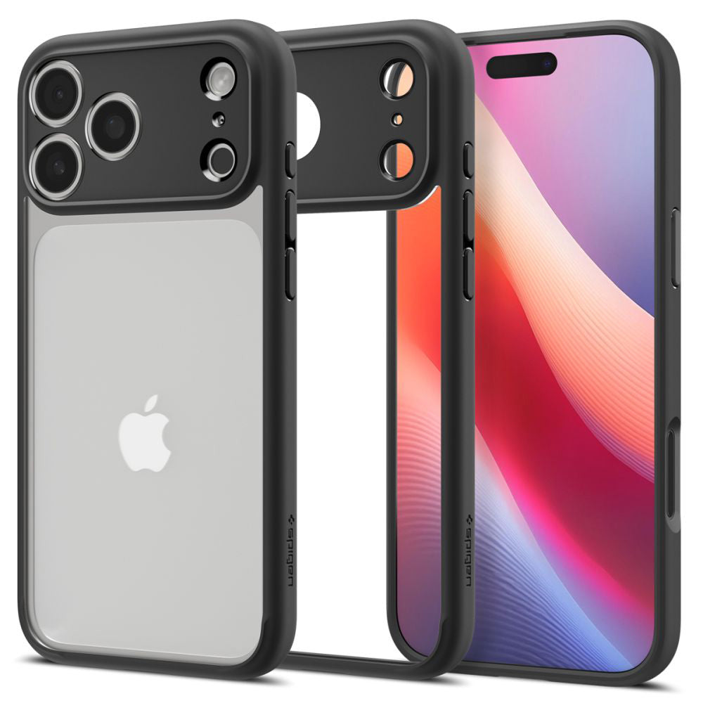 Custodia per Apple iPhone 17 Pro Max, Spigen, Ultra Hybrid, Nera Opaca