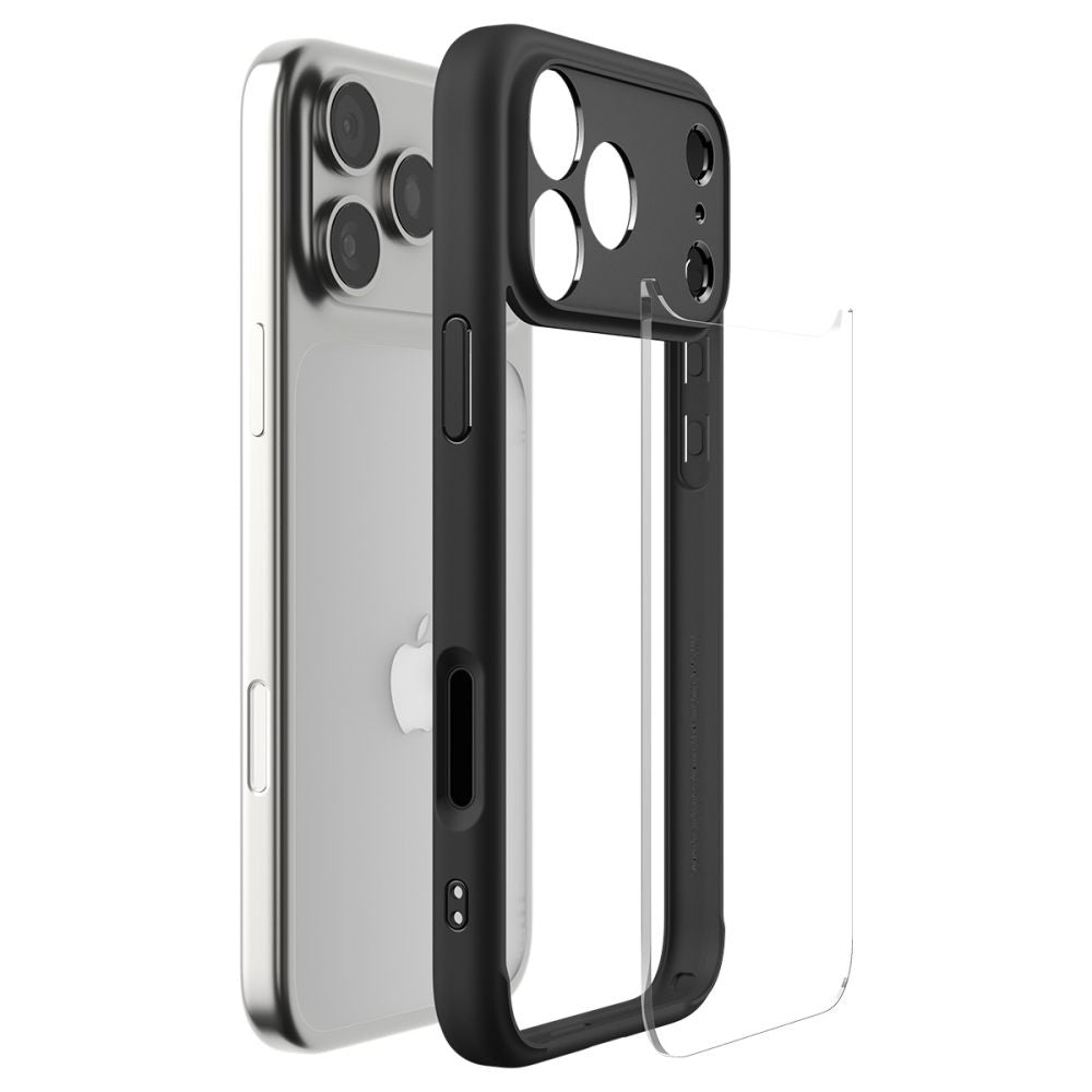 Custodia per Apple iPhone 17 Pro Max, Spigen, Ultra Hybrid, Nera Opaca