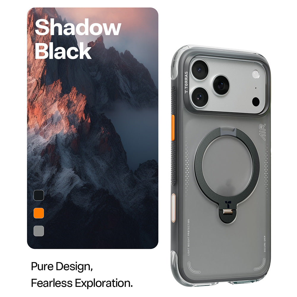 Case for Apple iPhone 17 Pro Max, Torras, Ostand Spin Air, Gray