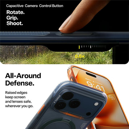 Étui pour Apple iPhone 17 Pro Max, Torras, Ostand Spin Air, Orange