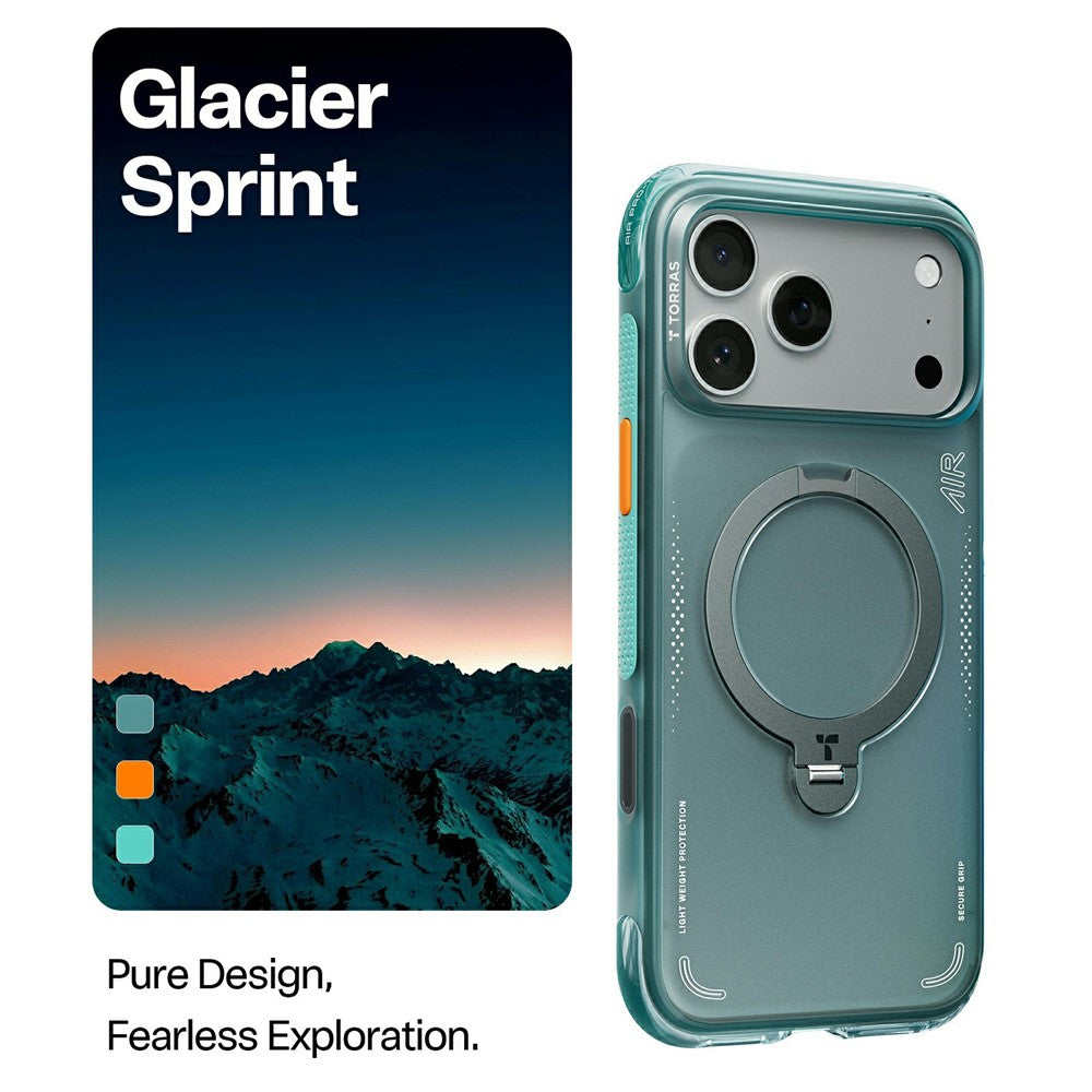 Coque pour Apple iPhone 17 Pro Max, Torras, Ostand Spin Air, Vert