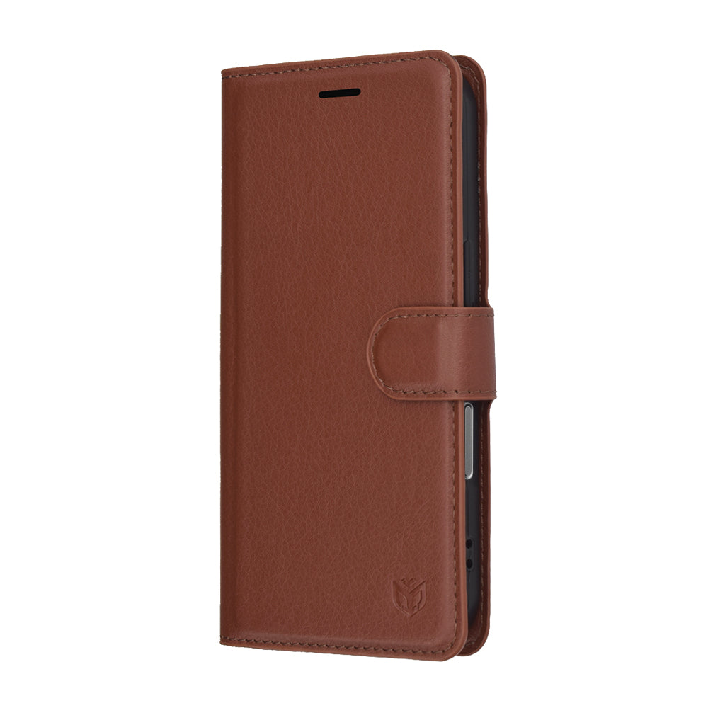 Case for Apple iPhone 17 Pro, Techsuit, Leather Folio, Brown