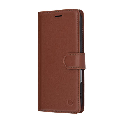 Case for Apple iPhone 17 Pro, Techsuit, Leather Folio, Brown