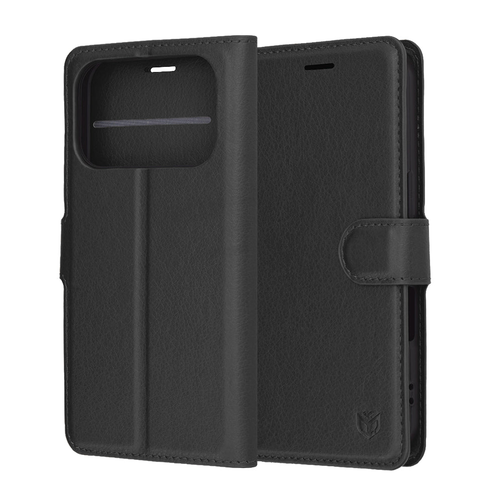 Custodia per Apple iPhone 17 Pro, Techsuit, Leather Folio, Nera