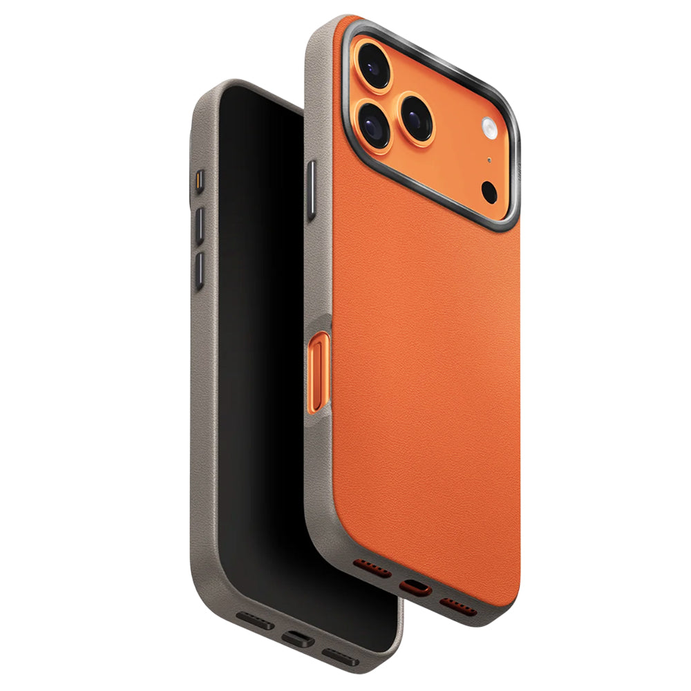 Étui pour Apple iPhone 17 Pro, UNIQ, Lyden Leatherette, Beige Orange