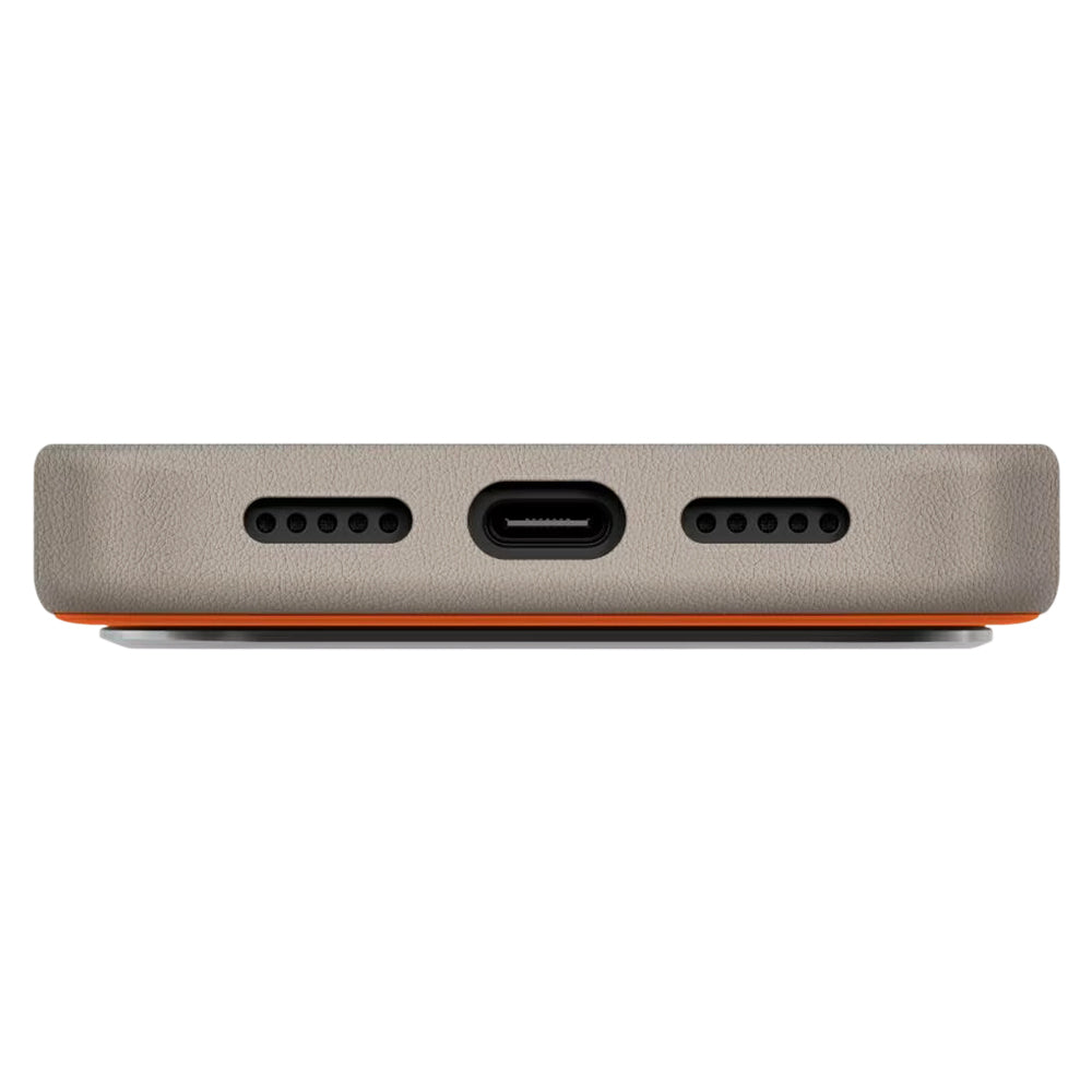 Étui pour Apple iPhone 17 Pro, UNIQ, Lyden Leatherette, Beige Orange