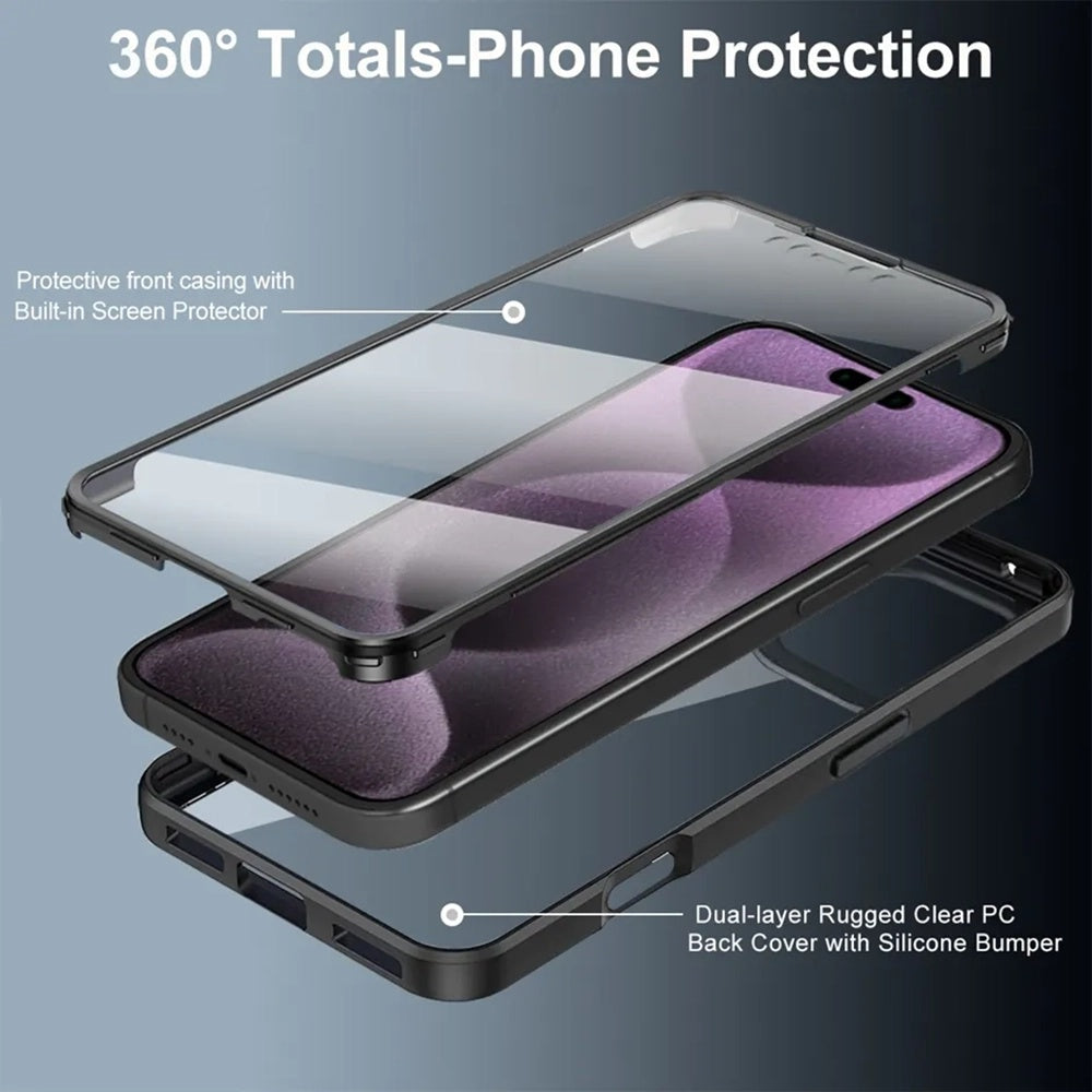 Custodia per Apple iPhone 17, Techsuit, ColorVerse 360, Nera