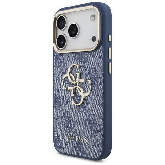Custodia per Apple iPhone 18 Pro / 17 Pro, Guess, 4G Big Classic Logo, Blu