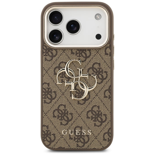 Coque pour Apple iPhone 18 Pro / 17 Pro, Guess, 4G Big Classic Logo, Marron