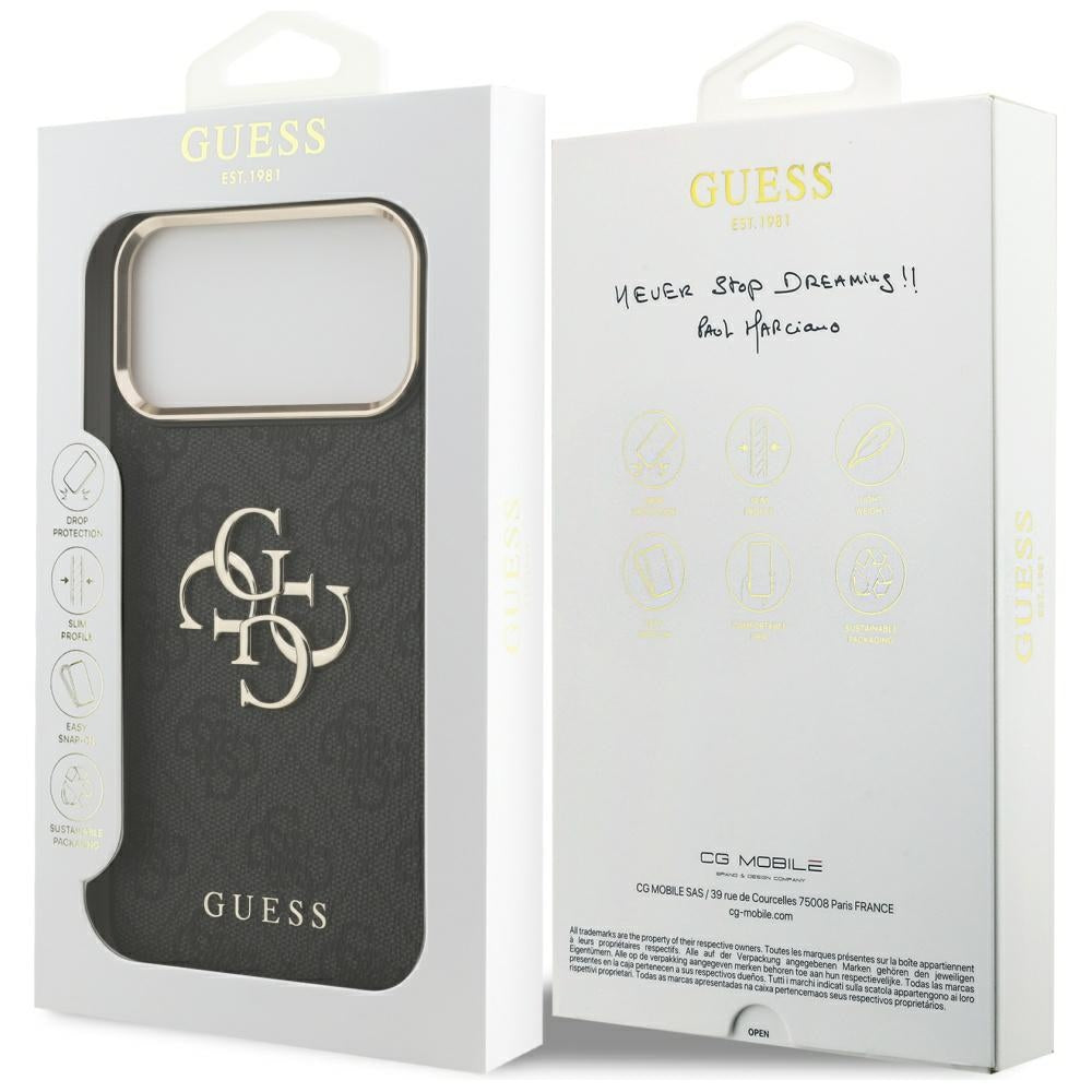Custodia per Apple iPhone 18 Pro / 17 Pro, Guess, 4G Big Classic Logo, Nera