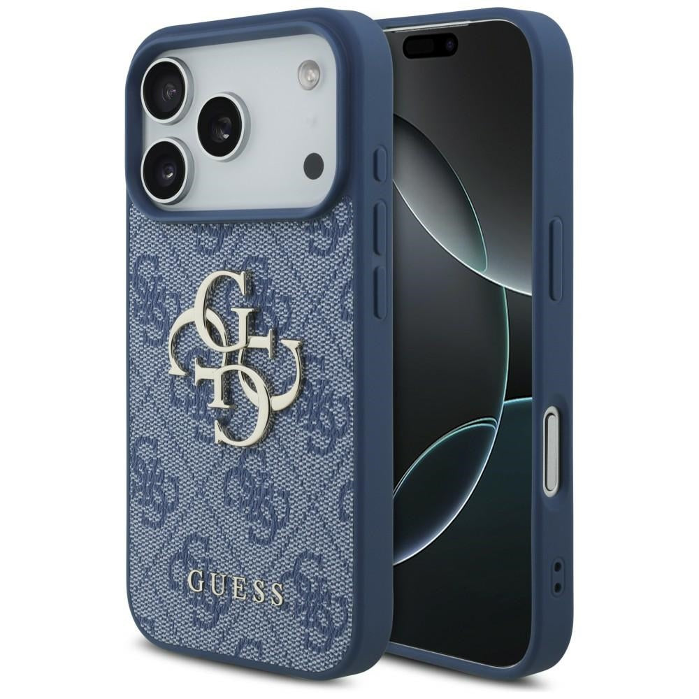 Coque pour Apple iPhone 18 Pro / 17 Pro, Guess, 4G Big Logo, Bleue