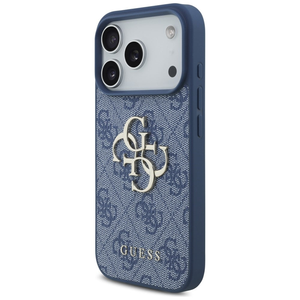 Coque pour Apple iPhone 18 Pro / 17 Pro, Guess, 4G Big Logo, Bleue