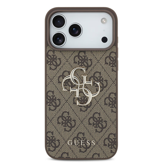 Coque pour Apple iPhone 18 Pro / 17 Pro, Guess, 4G Big Logo, Marron