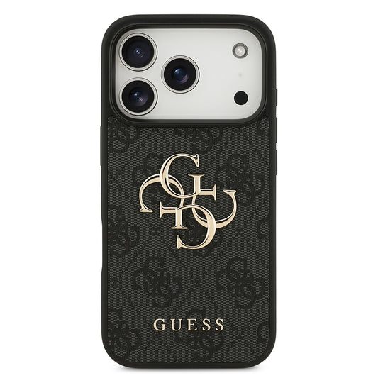 Coque pour Apple iPhone 18 Pro / 17 Pro, Guess, 4G Big Logo, Noire