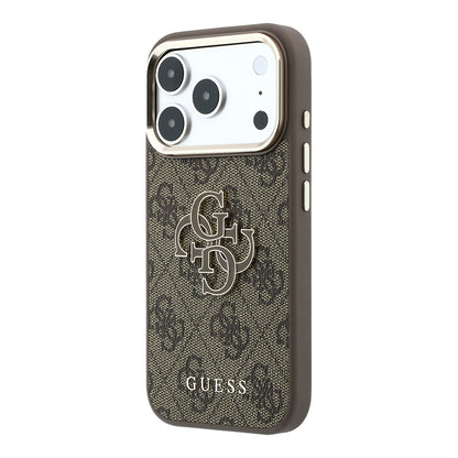 Coque pour Apple iPhone 18 Pro / 17 Pro, Guess, Logo Résine 4G Grand, Marron