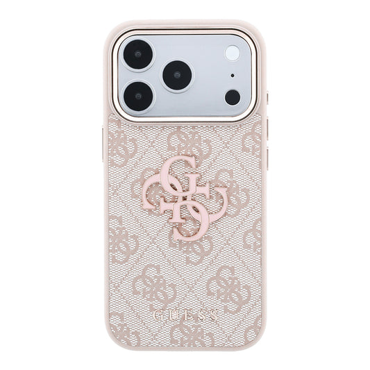 Coque pour Apple iPhone 18 Pro / 17 Pro, Guess, Logo Résine 4G Grand, Rose