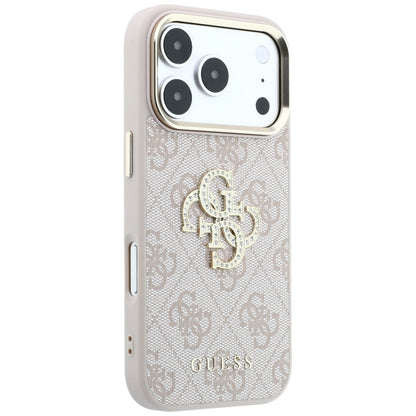Coque pour Apple iPhone 18 Pro / 17 Pro, Guess, 4G Big Strass Logo, Rose