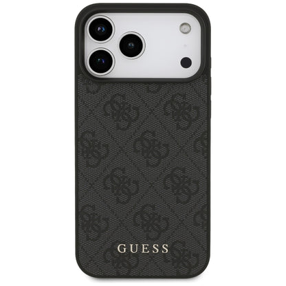 Hülle für Apple iPhone 18 Pro / 17 Pro, Guess, 4G Classic Logo, Schwarz