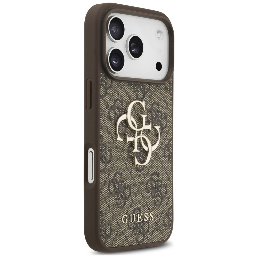Case for Apple iPhone 18 Pro / 17 Pro, Guess, 4G Classic Logo with Strap, Brown