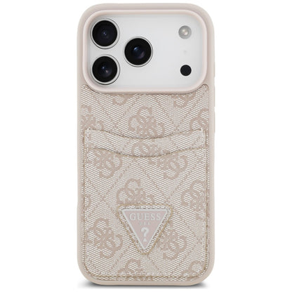 Custodia per Apple iPhone 18 Pro / 17 Pro, Guess, 4G Double Card Triangle, rosa
