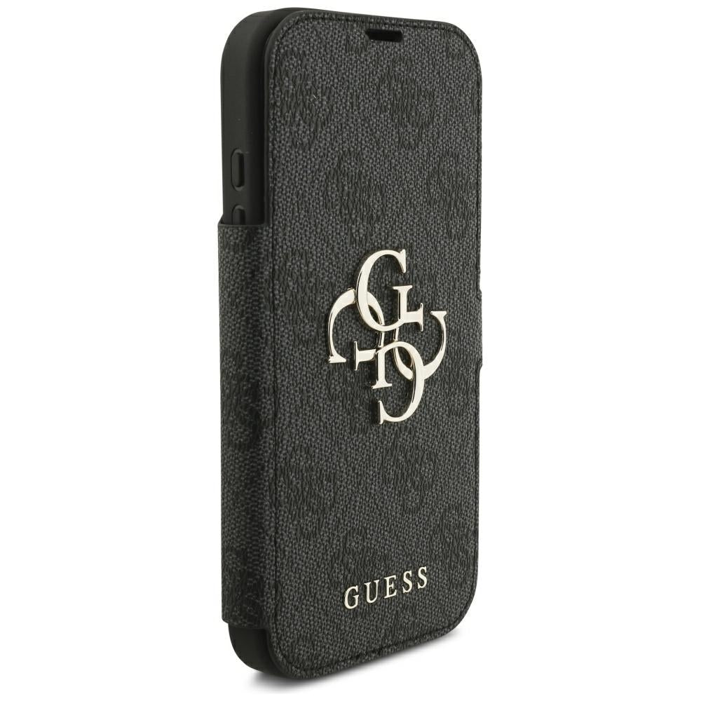 Hülle für Apple iPhone 18 Pro / 17 Pro, Guess, 4G Metall-Logo, Schwarz