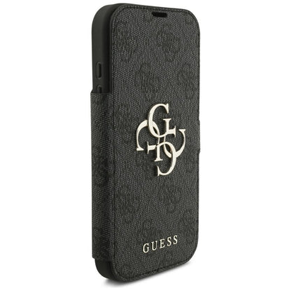 Hülle für Apple iPhone 18 Pro / 17 Pro, Guess, 4G Metall-Logo, Schwarz