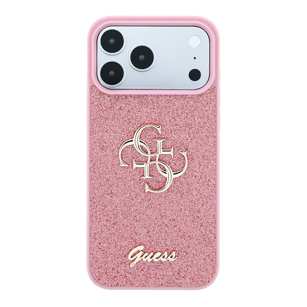 Custodia per Apple iPhone 18 Pro / 17 Pro, Guess, Fixed Glitter Big 4G, Rosa