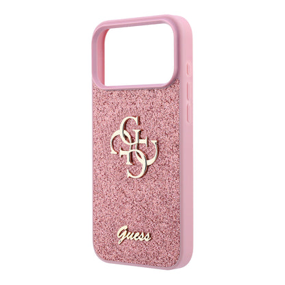 Custodia per Apple iPhone 18 Pro / 17 Pro, Guess, Fixed Glitter Big 4G, Rosa