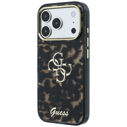 Coque pour Apple iPhone 18 Pro / 17 Pro, Guess, IML 4G Metal Script, Marron