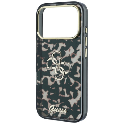 Coque pour Apple iPhone 18 Pro / 17 Pro, Guess, IML 4G Metal Script, Marron
