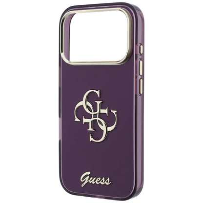 Custodia per Apple iPhone 18 Pro / 17 Pro, Guess, IML 4G Metal Script, Vinaccia