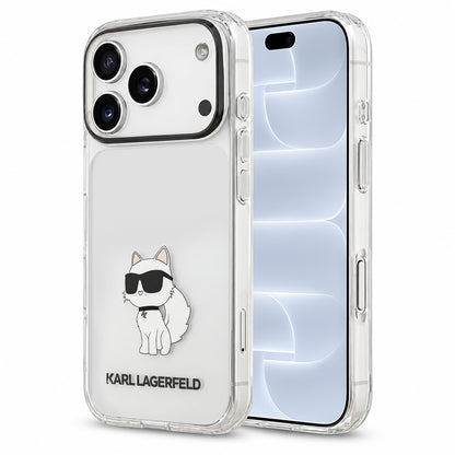 Coque pour Apple iPhone 18 Pro / 17 Pro, Karl Lagerfeld, IML Choupette NFT, transparente
