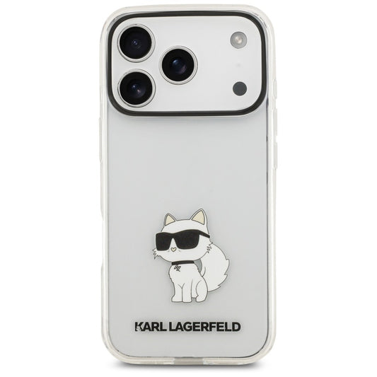 Coque pour Apple iPhone 18 Pro / 17 Pro, Karl Lagerfeld, IML Choupette NFT, transparente