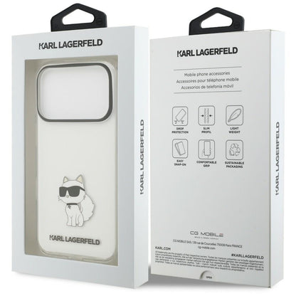 Coque pour Apple iPhone 18 Pro / 17 Pro, Karl Lagerfeld, IML Choupette NFT, transparente