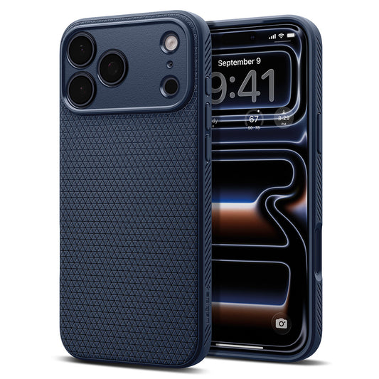 Coque pour Apple iPhone 18 Pro / 17 Pro, Spigen, Liquid Air, Bleu marine ACS12150