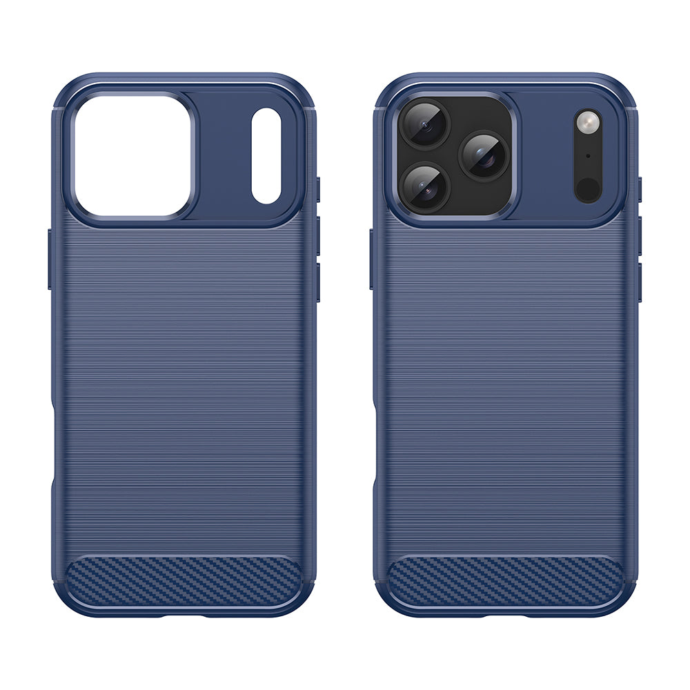Custodia per Apple iPhone 18 Pro / 17 Pro, Techsuit, Carbonio, Blu
