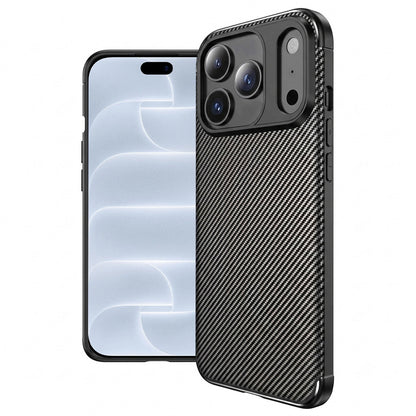 Case for Apple iPhone 18 Pro / 17 Pro, Techsuit, CarbonFiber, Black